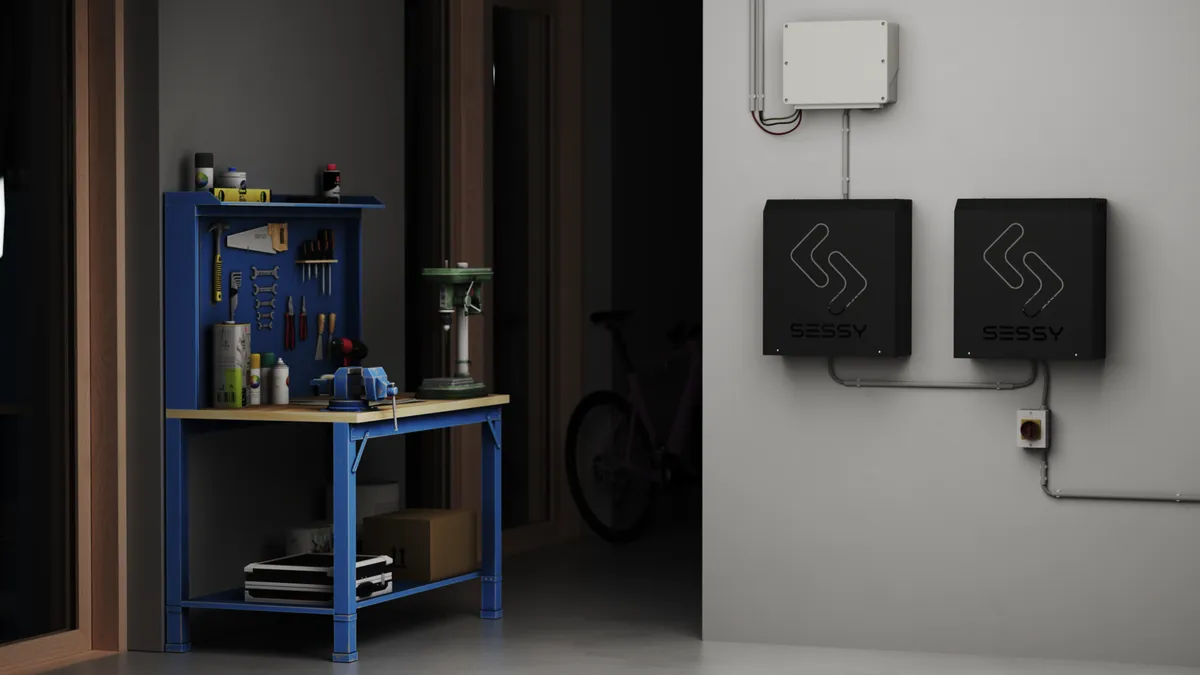 Sessy thuisbatterij in garage